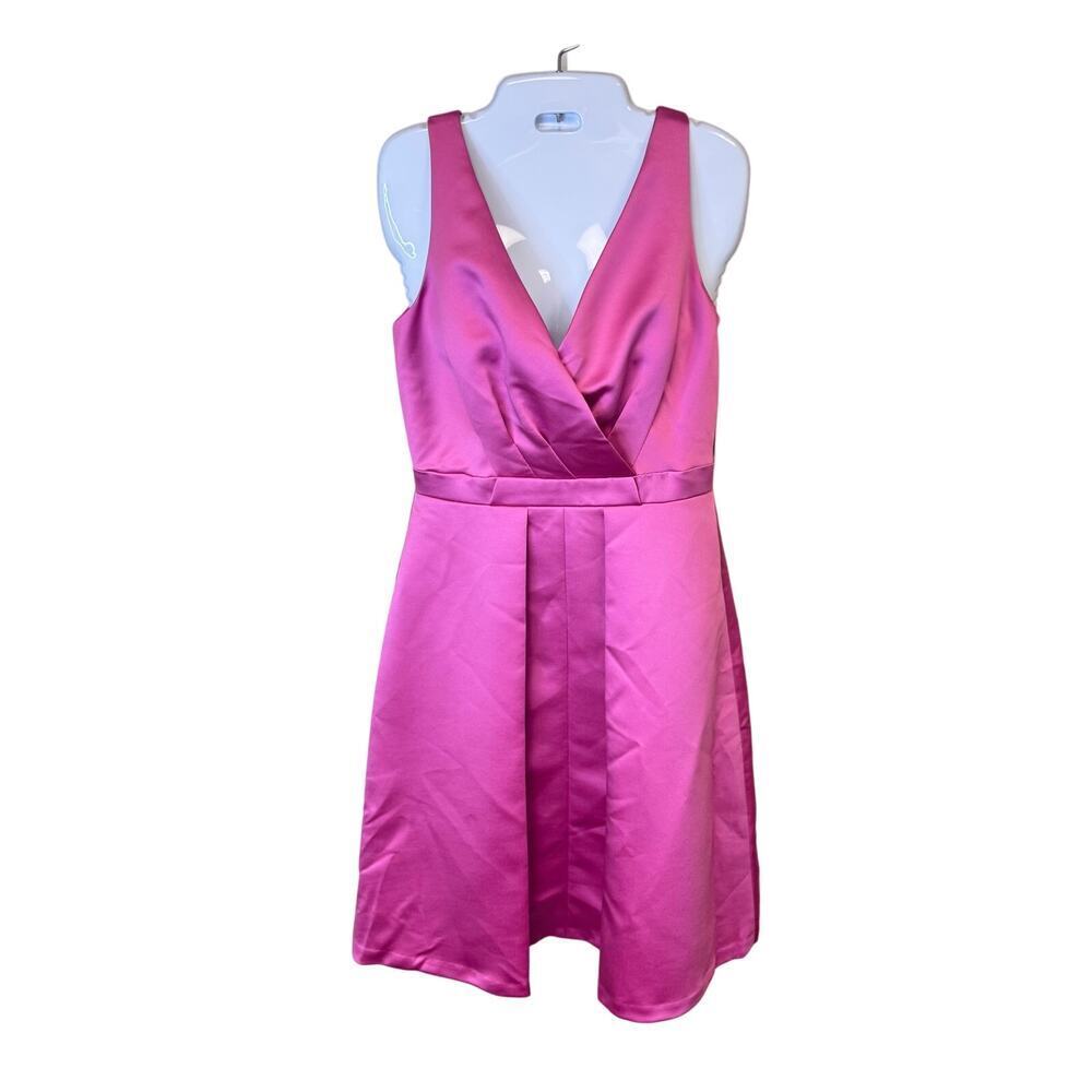 New TAHARI Arthur S. Levine Mandi Cocktail Party Dress Peony Pink Satin Sz 6‎